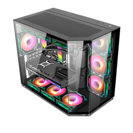 Xander Crystal ARGB Mid Tower Case Black + PSU 850W Bronze
